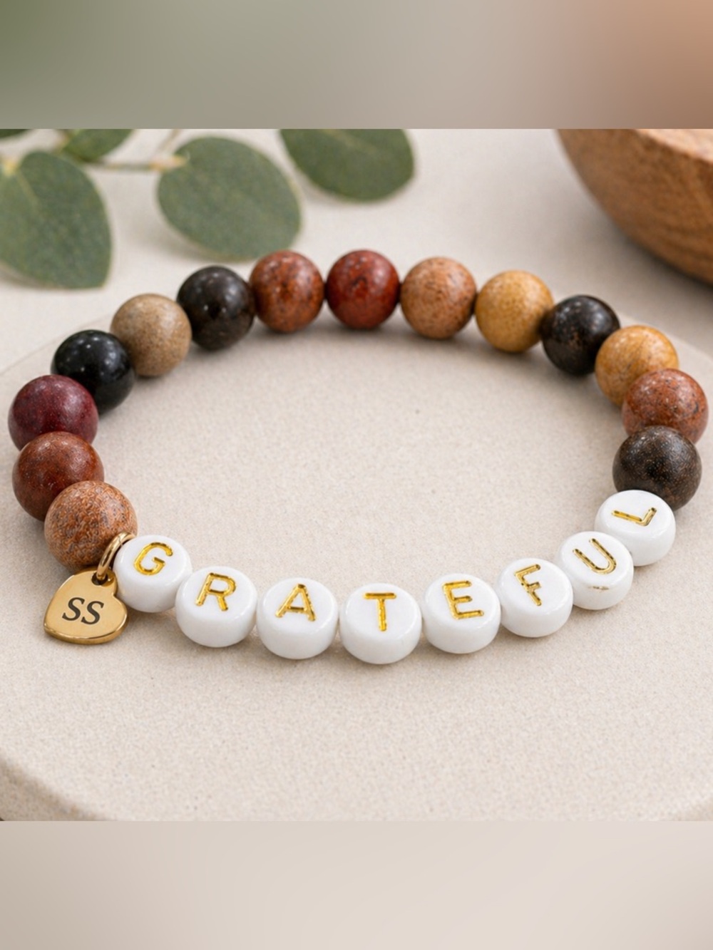 Grateful Beaded Stretch Bracelet
